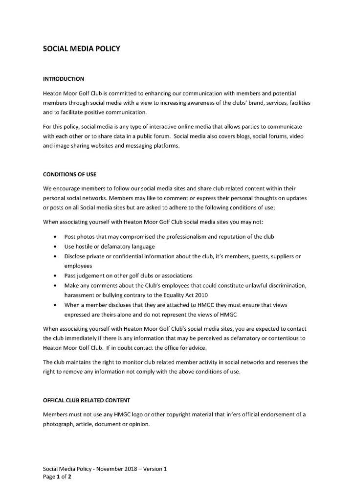 SOCIAL MEDIA POLICY V1_Page_1 Heaton Moor Golf Club